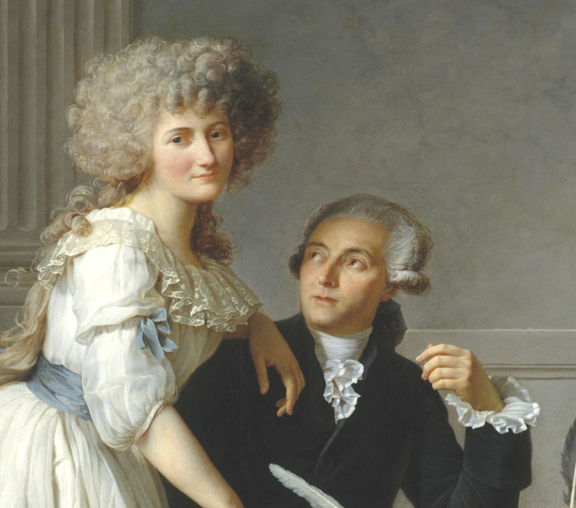 Jacques-Louis David Fine Art Print : Portrait of Monsieur de Lavoisier and his Wife, chemist Marie-Anne Pierrette Paulze