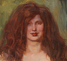 Wilhelm Trubner Fine Art Print, Portrait of Young Girl With Loose Red Hair