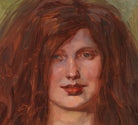 Wilhelm Trubner Fine Art Print, Portrait of Young Girl With Loose Red Hair