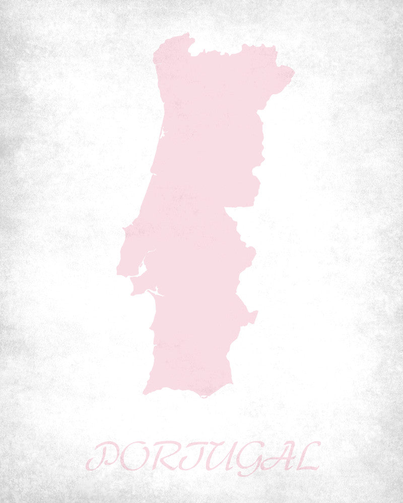 Portugal Map Print Outline Wall Map