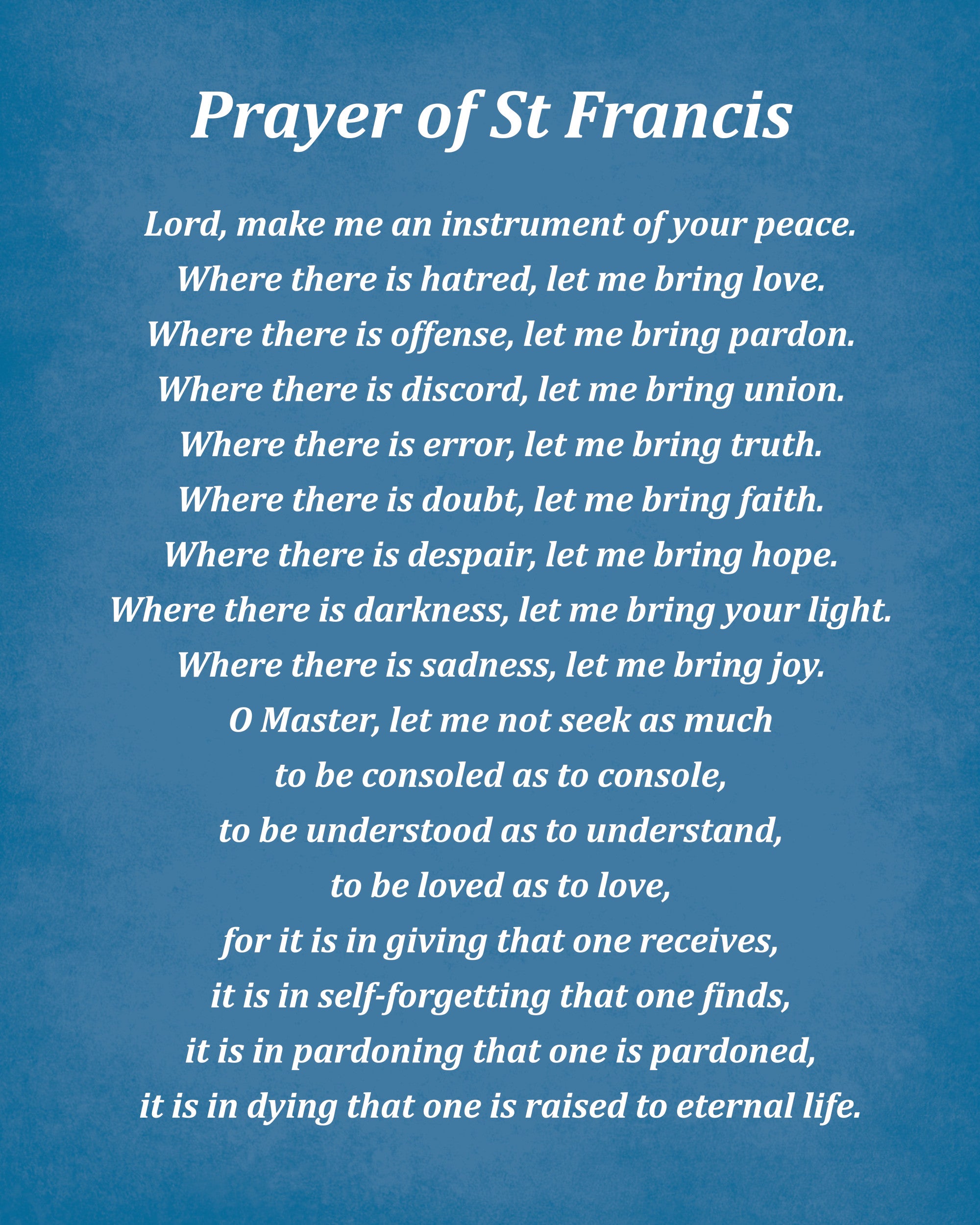 Prayer Of Saint Francis, Religious Typography Print