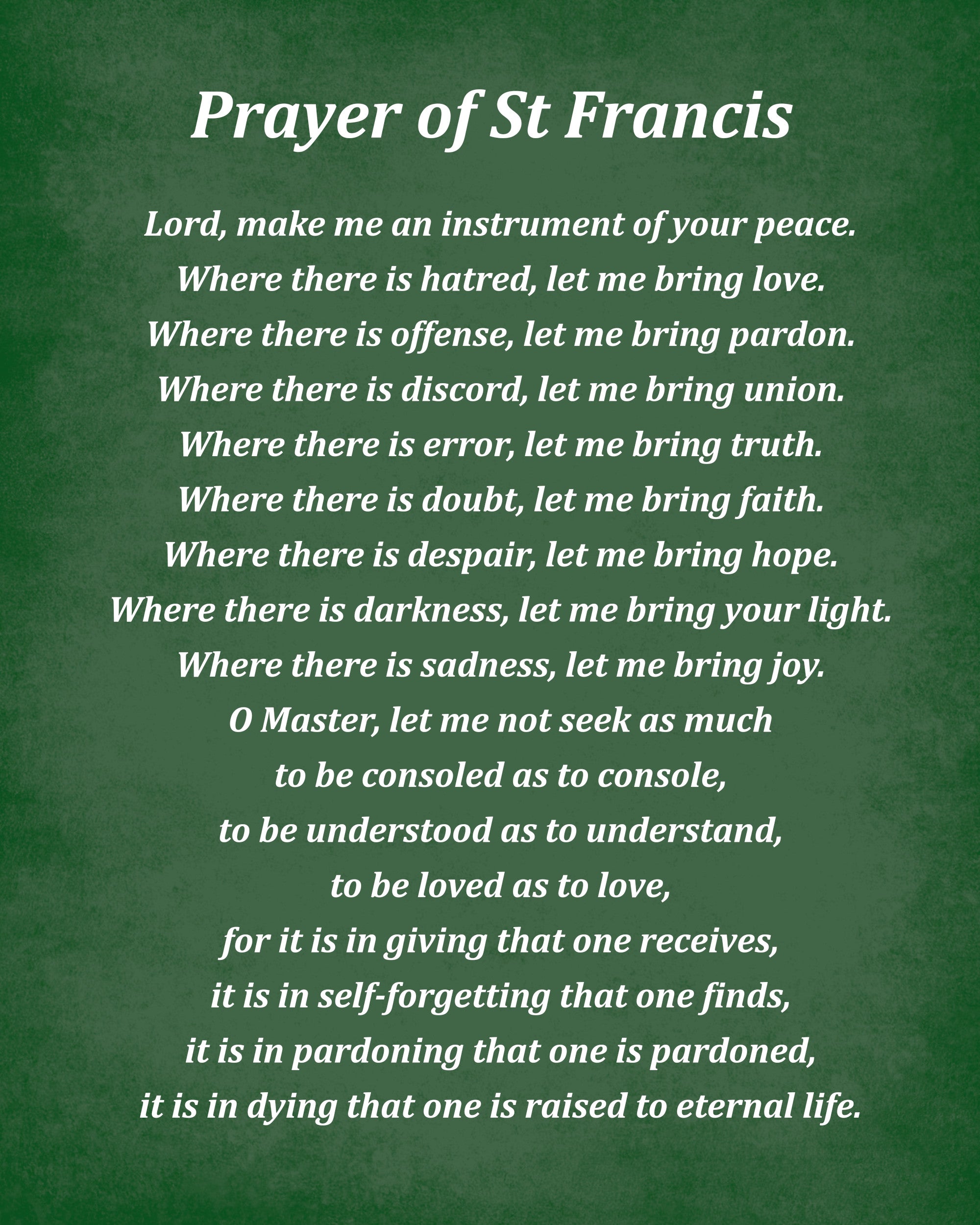 Prayer Of Saint Francis, Religious Typography Print