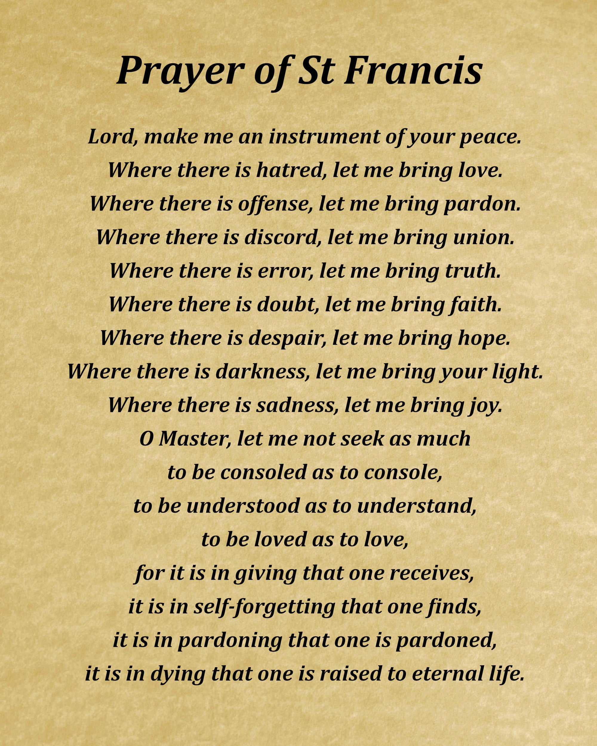 Prayer Of Saint Francis, Religious Typography Print