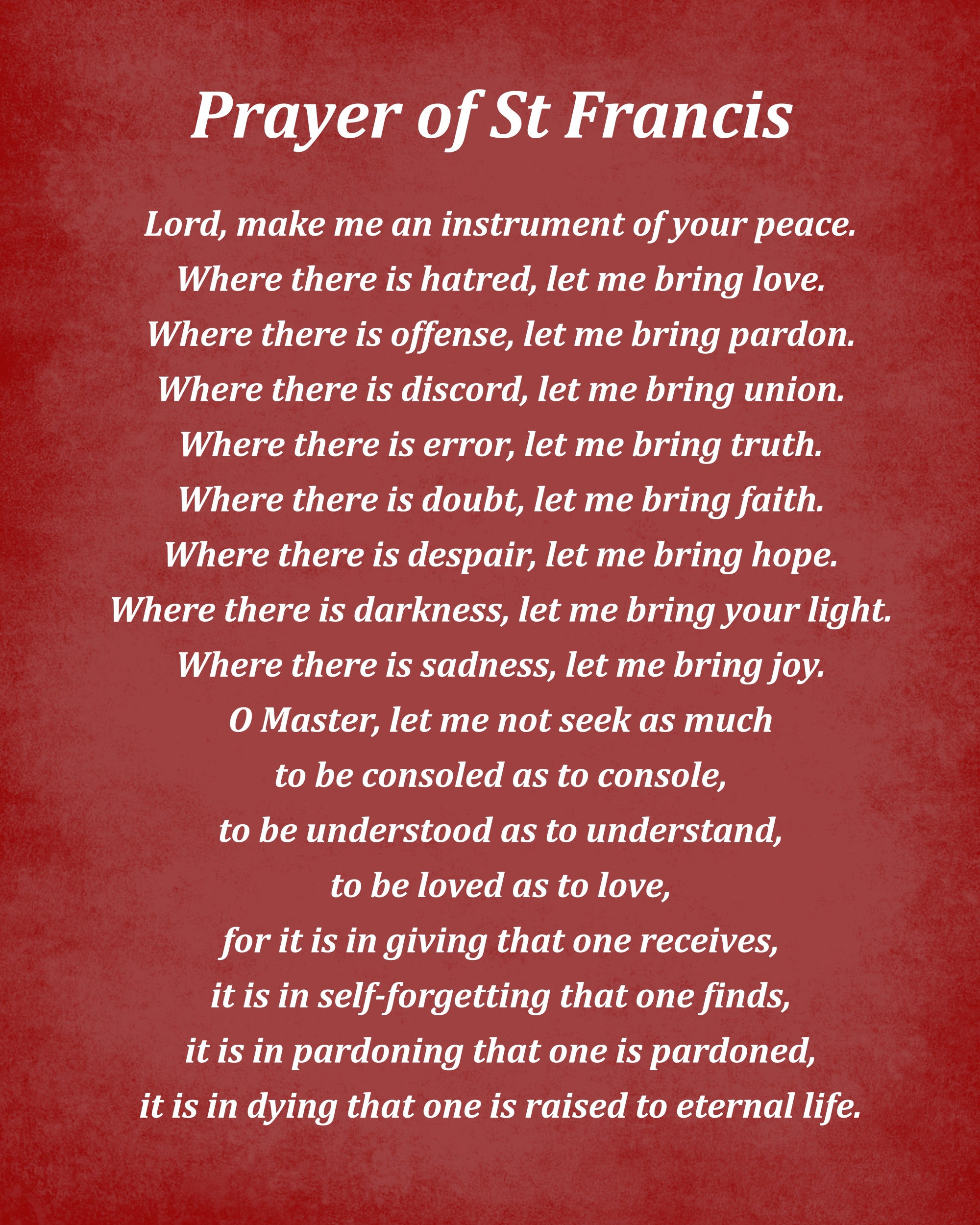 Prayer Of Saint Francis, Religious Typography Print