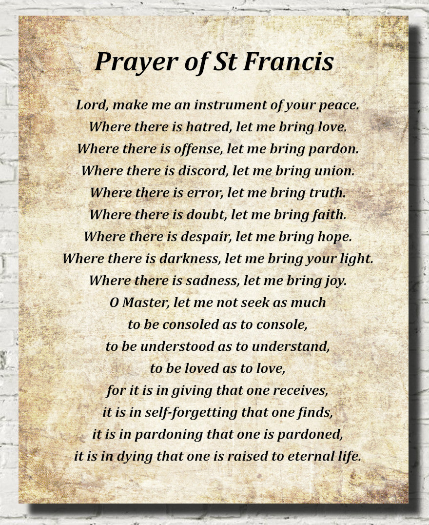Prayer Of Saint Francis, Religious Typography Print