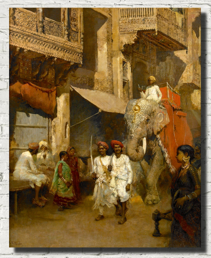 Edwin Lord Weeks Fine Art Print, Promenade on an Indian Street