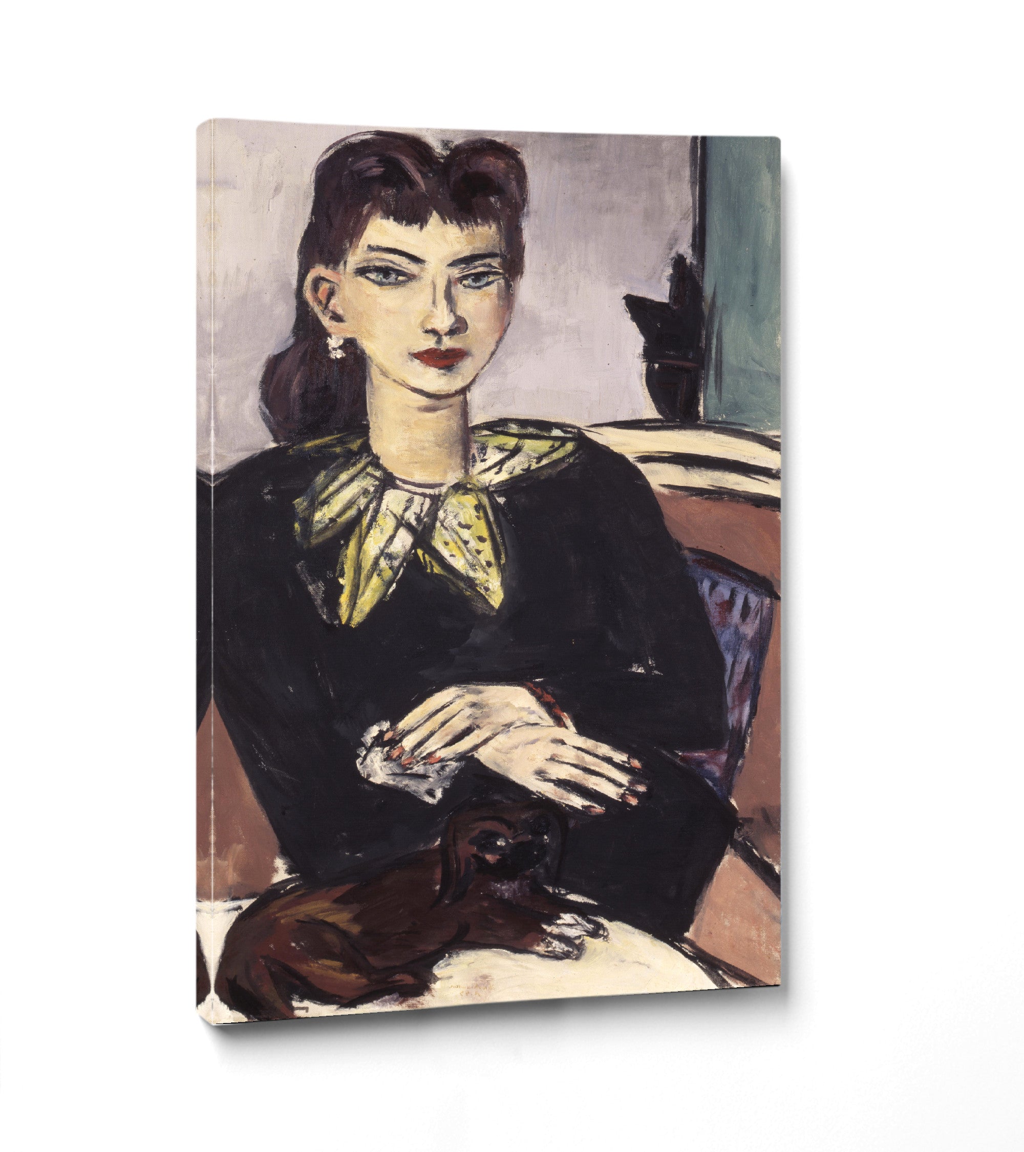 Max Beckmann, Portrait of Quappi with Butchy  - New Objectivity