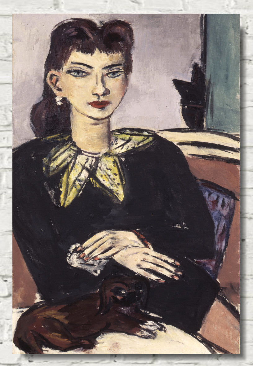 Max Beckmann, Portrait of Quappi with Butchy  - New Objectivity