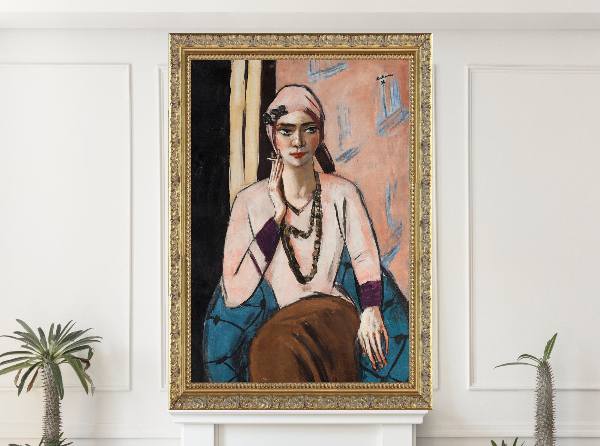 Max Beckmann, Portrait of Quappi in Pink - New Objectivity