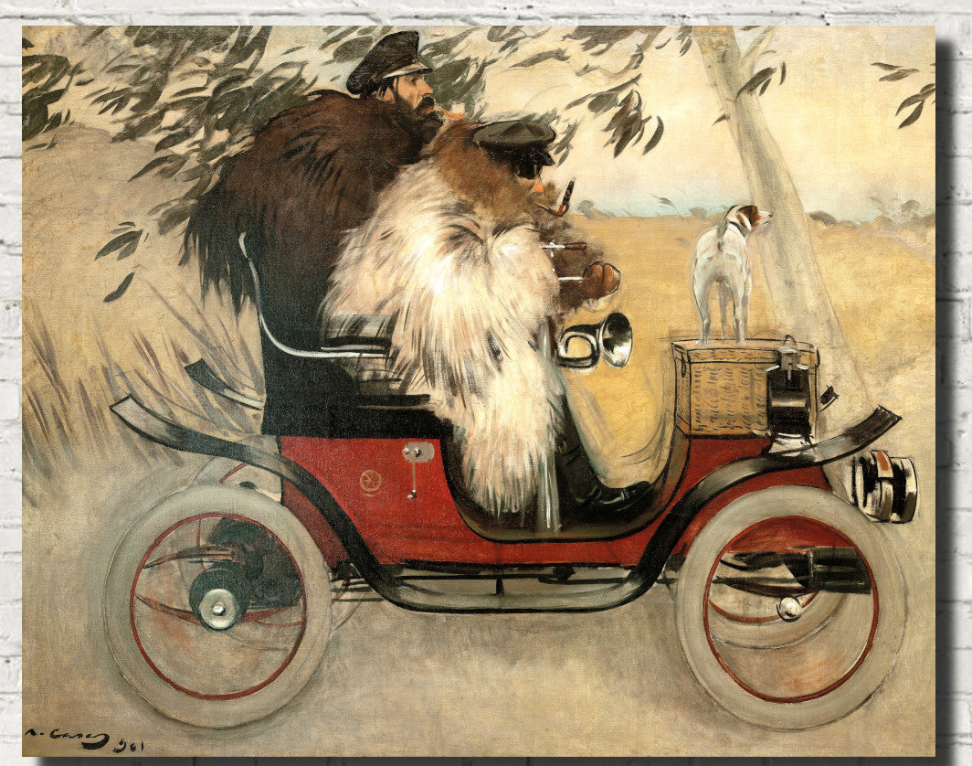 Ramon Casas Fine Art Print, Ramon Casas and Pere Romeu in an Automobile