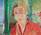 Woman Reading with Red Jacket, Oskar Moll
