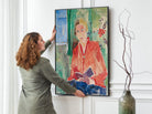 Woman Reading with Red Jacket, Oskar Moll