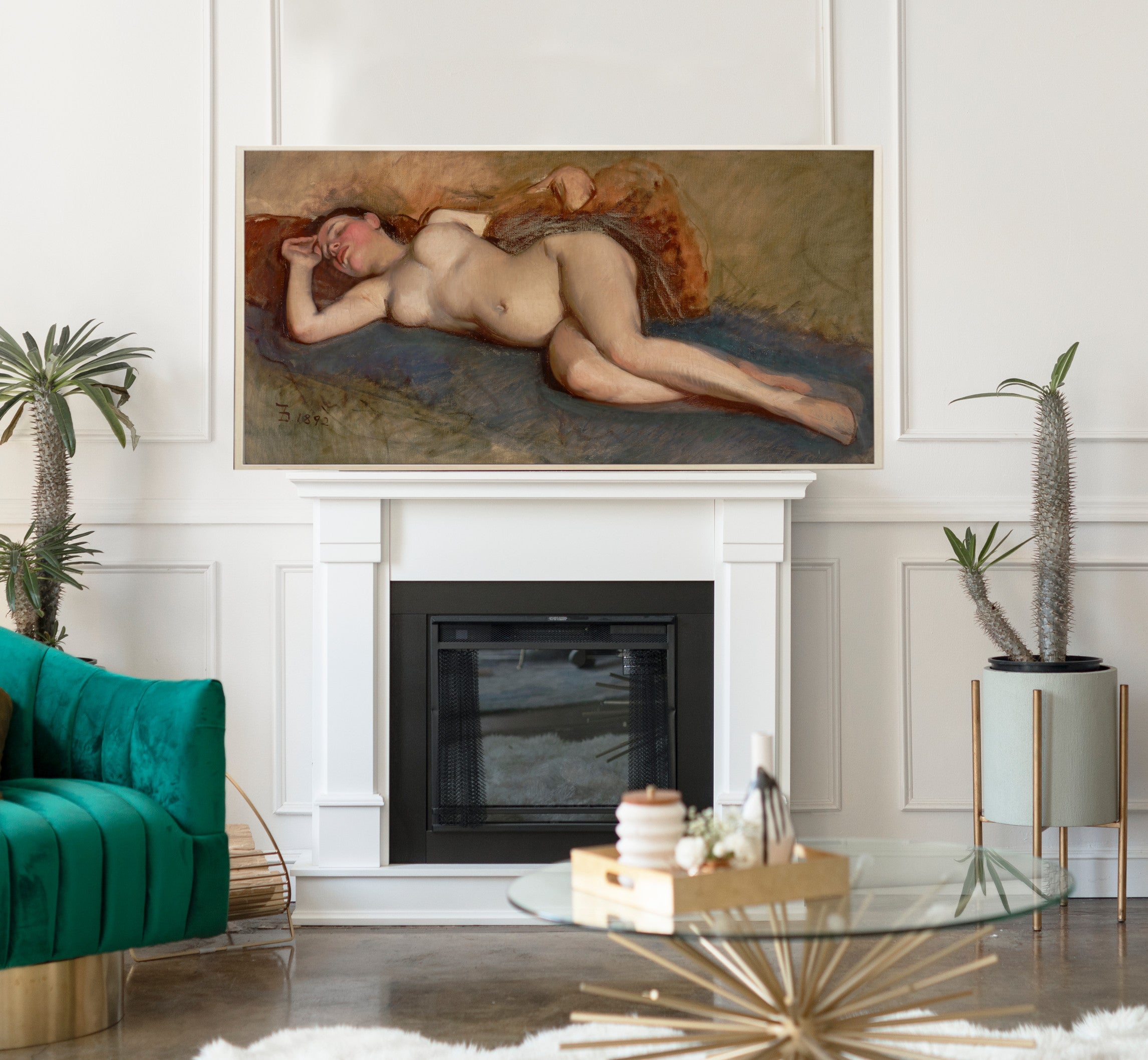 Reclining Nude, Frank Duveneck Fine Art Print