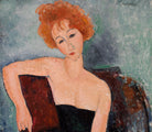 Amedeo Modigliani Fine Art Print : Redheaded Girl in Evening Dress