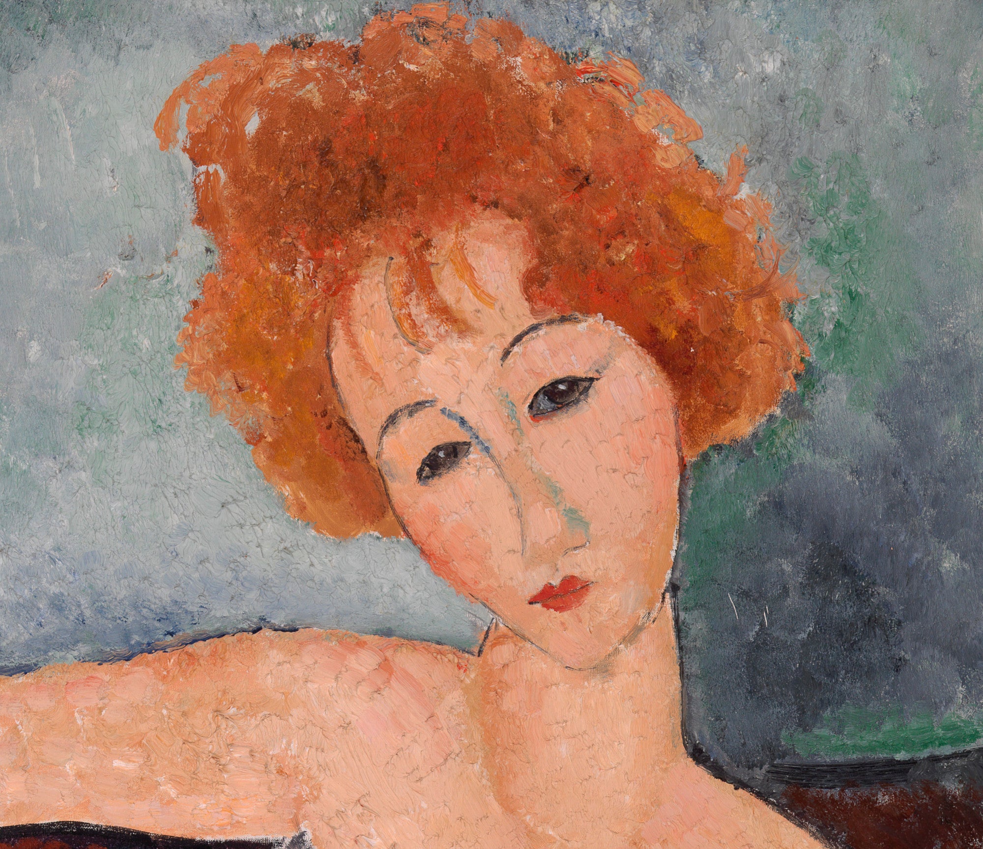 Amedeo Modigliani Fine Art Print : Redheaded Girl in Evening Dress