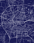 Rennes City Street Map Print Feature Wall Art Poster