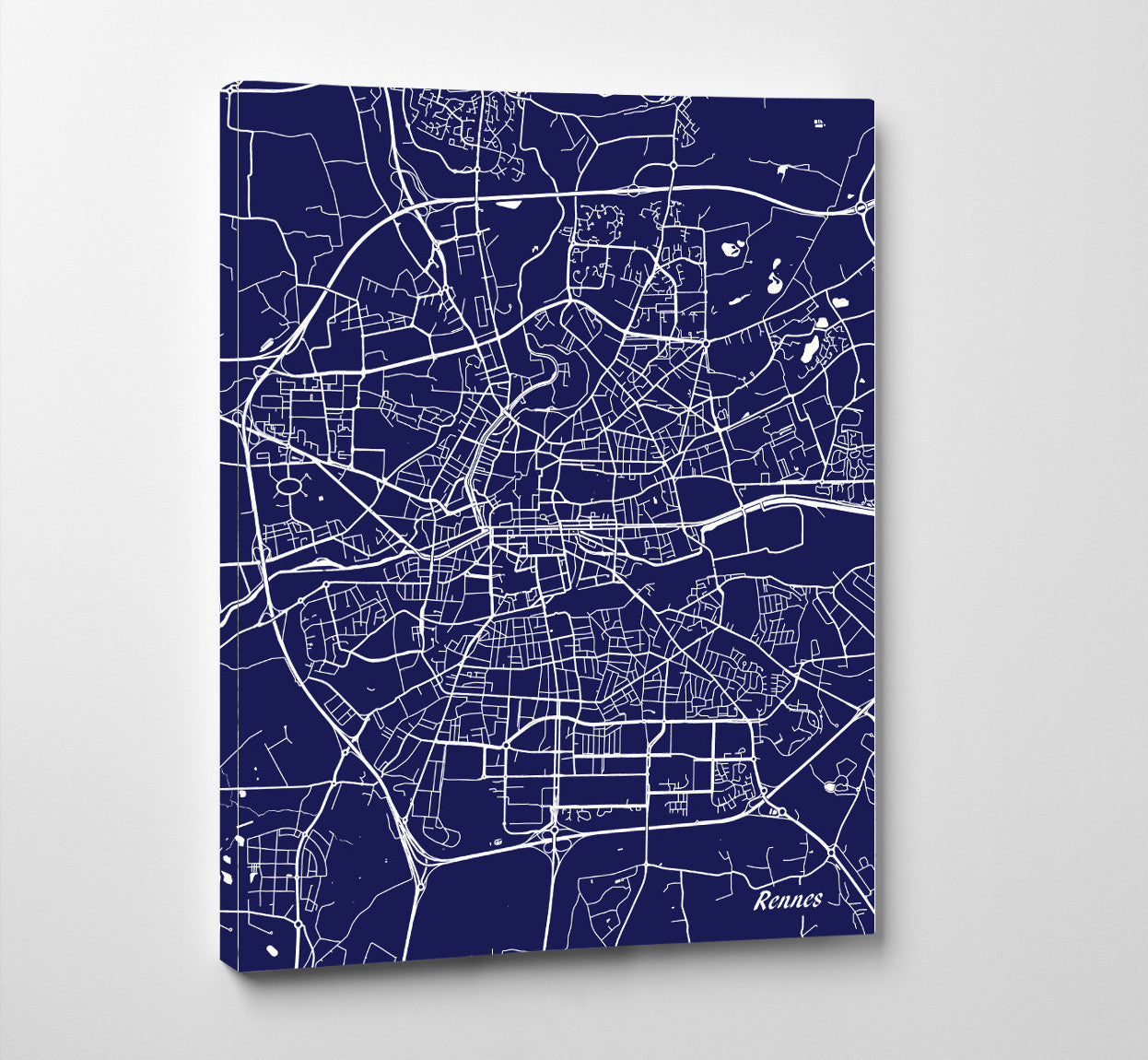 Rennes City Street Map Print Feature Wall Art Poster