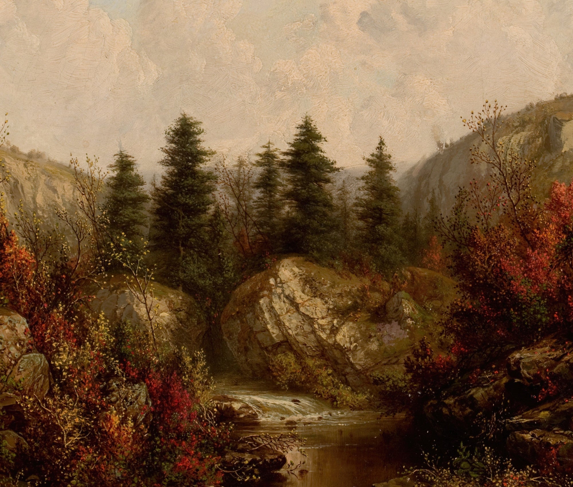River through an Autumn Forest, William Mason Brown Fine Art Print