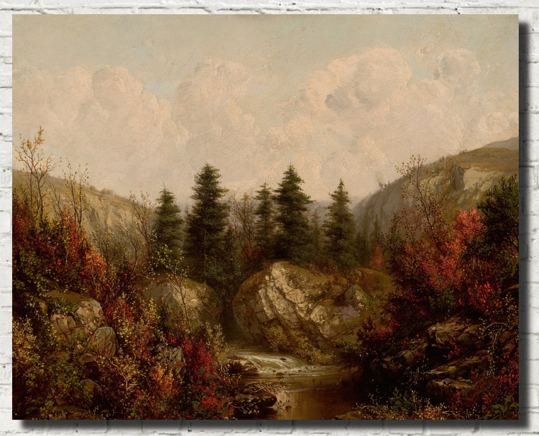 River through an Autumn Forest, William Mason Brown Fine Art Print
