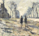 Claude Monet Fine Art Print, Road, snow effect, setting sun