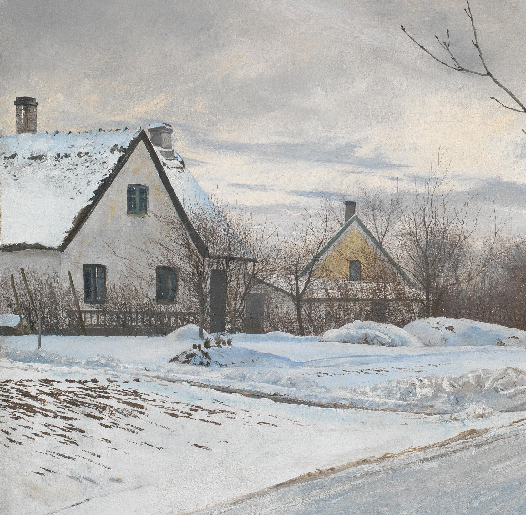 Laurits Andersen Ring Fine Art Print, Road in the Village of Baldersbrønde (Winter Day)