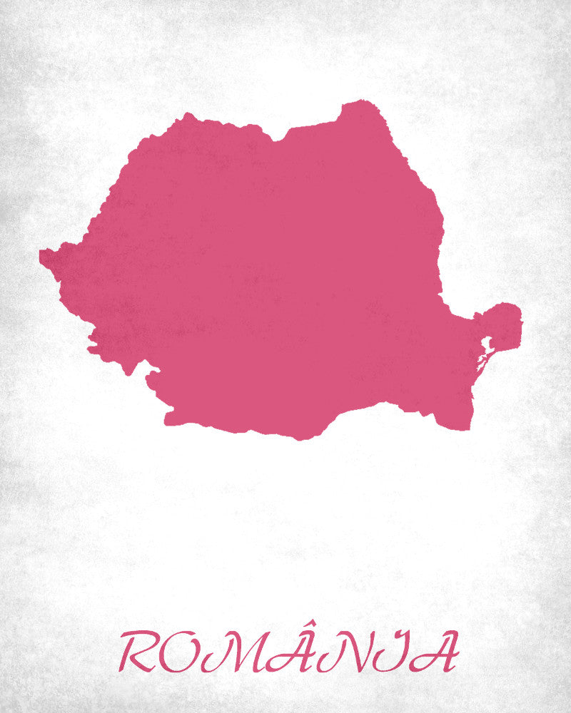 Romania Map Print Outline Wall Map