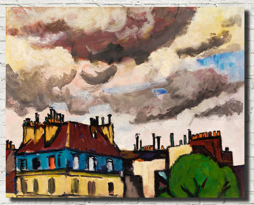 Henry Lyman Saÿen Fine Art Print : Rooftops and Clouds, Paris