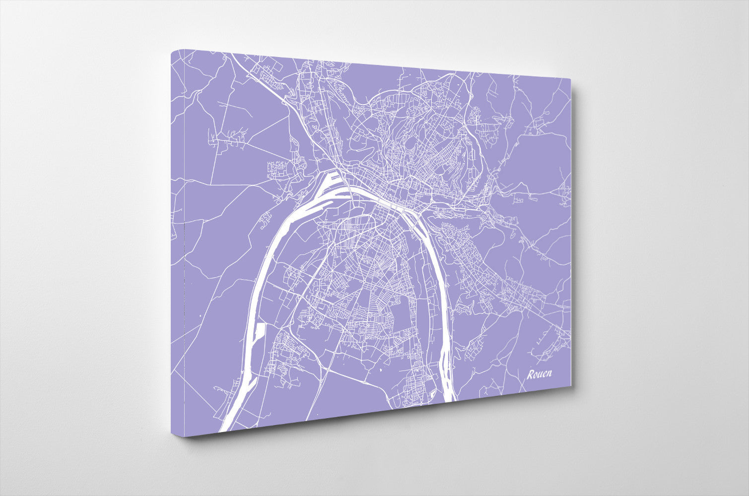 Rouen City Street Map Print Feature Wall Art Poster