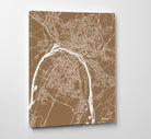Rouen City Street Map Print Feature Wall Art Poster