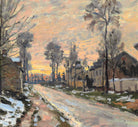 Claude Monet Fine Art Print, Road in Louveciennes, melting snow, setting sun