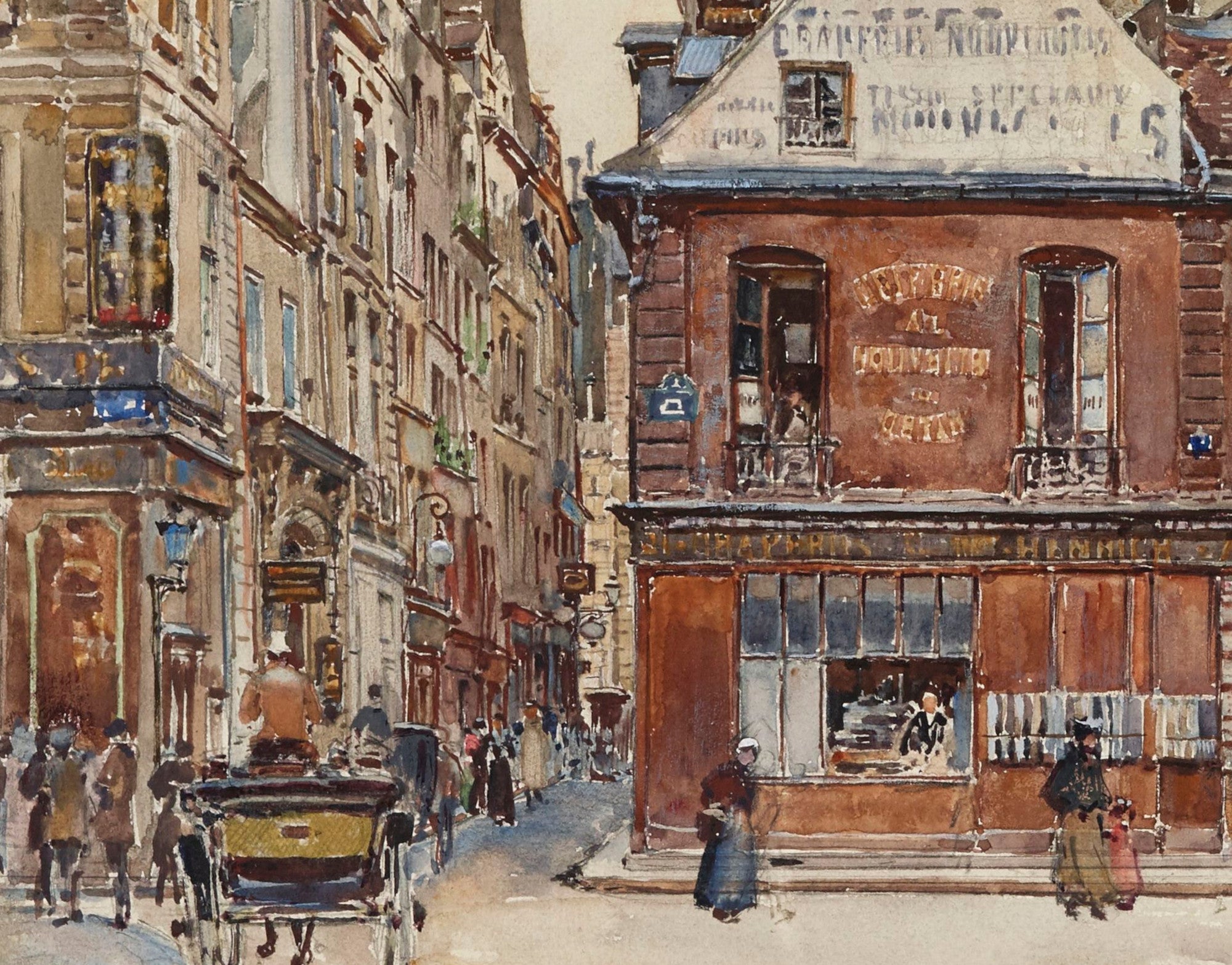 Frederic Anatole Houbron Fine Art Print, Rue Sauval, seen from rue Saint-Honoré, in 1901. 1st arrondissement