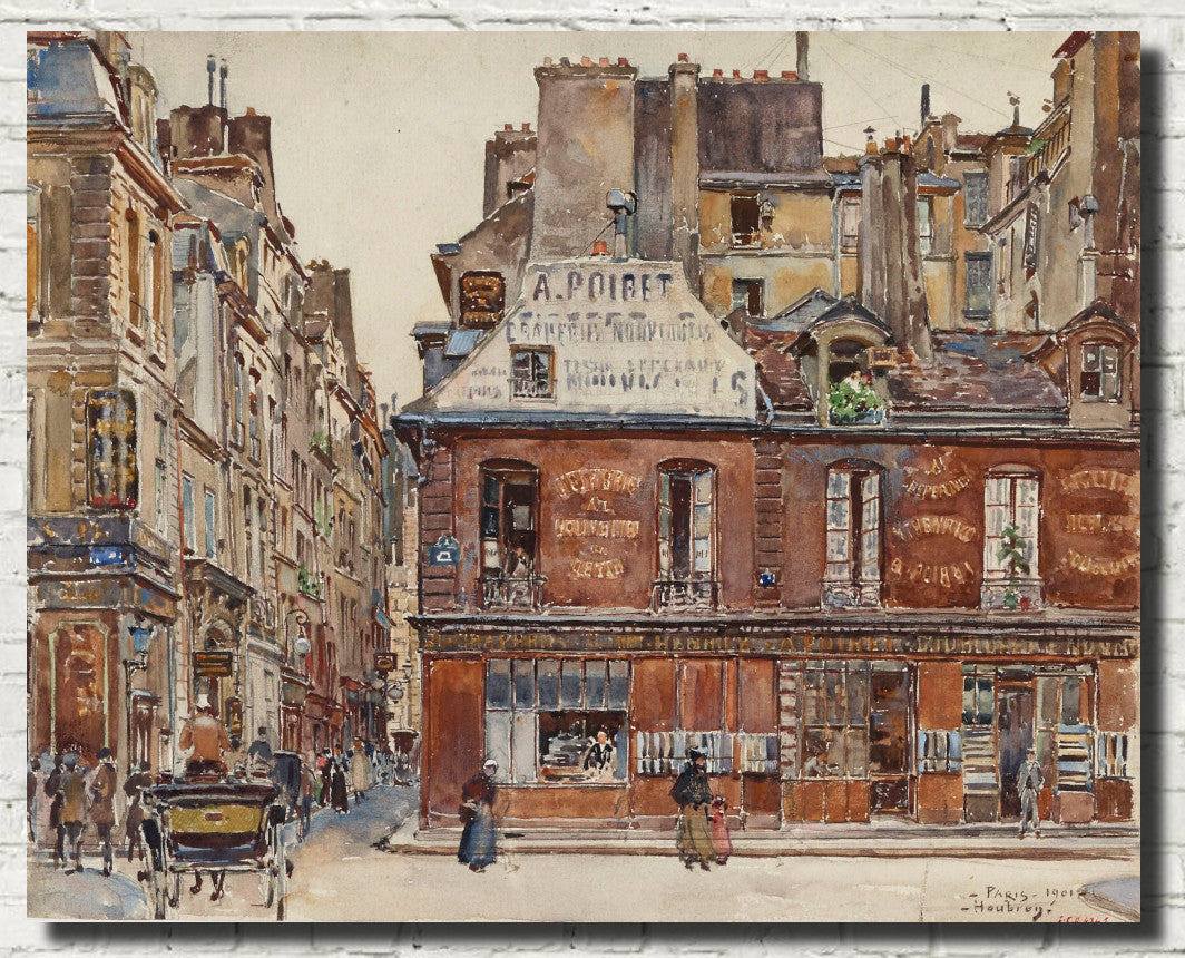 Frederic Anatole Houbron Fine Art Print, Rue Sauval, seen from rue Saint-Honoré, in 1901. 1st arrondissement