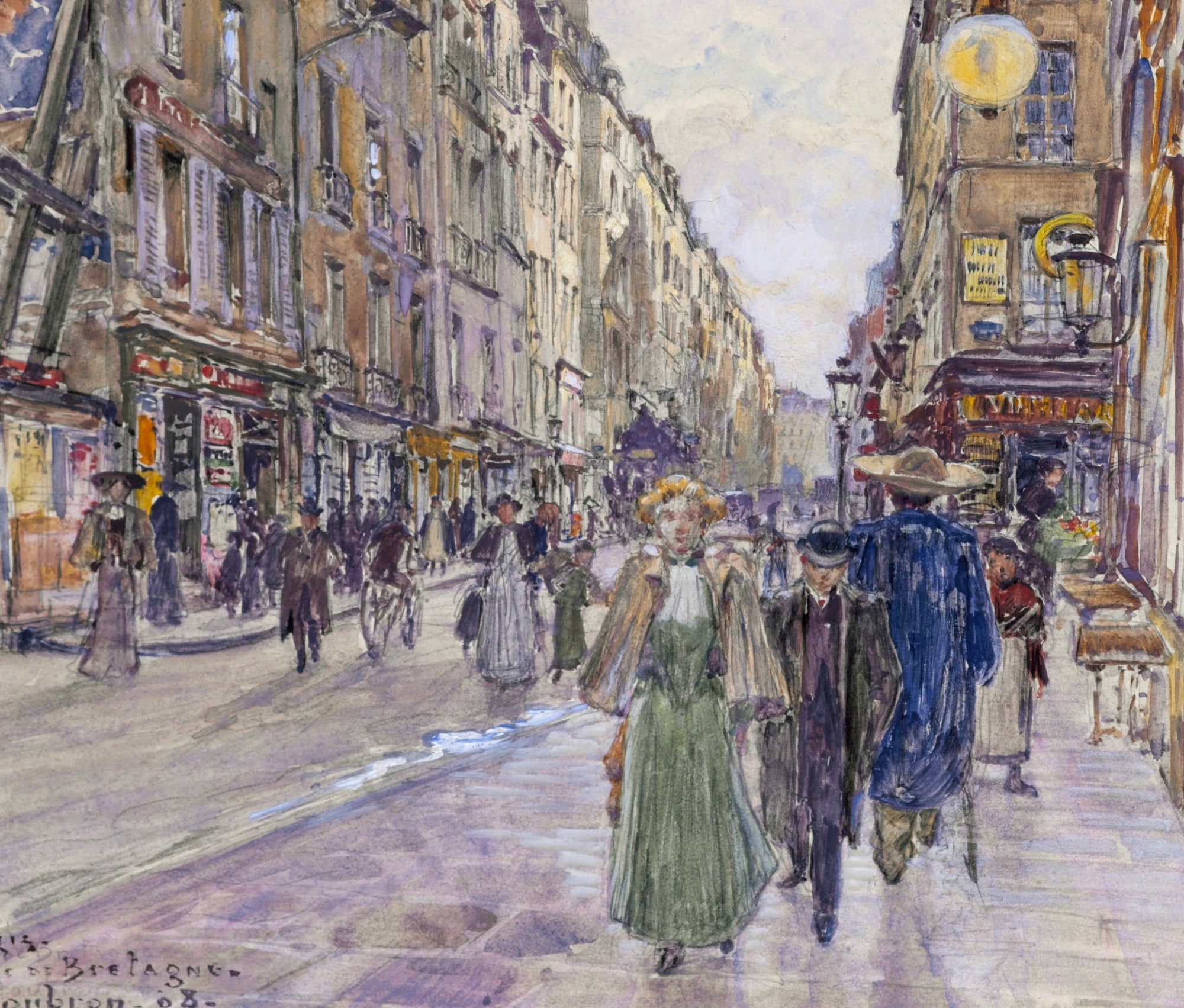 Frederic Anatole Houbron Fine Art Print, Rue de Bretagne, in 1908. 3rd arrondissement