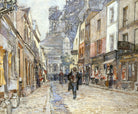 Frederic Anatole Houbron Fine Art Print, Rue du Chevalier-de-la-Barre, with the Sacré-Coeur under construction