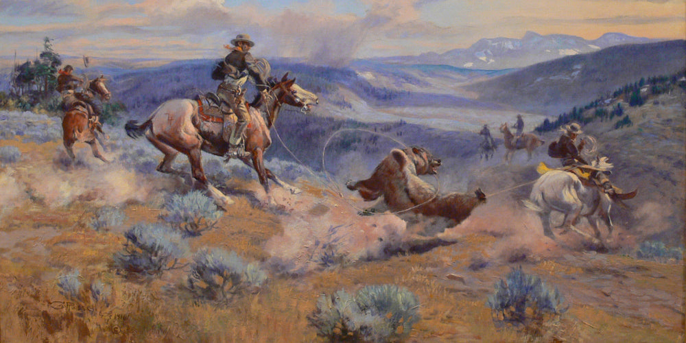 Charles Marion Russell, Fine Art Print : Loops and Swift Horses are Surer than Lead