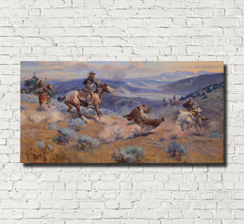 Charles Marion Russell, Fine Art Print : Loops and Swift Horses are Surer than Lead