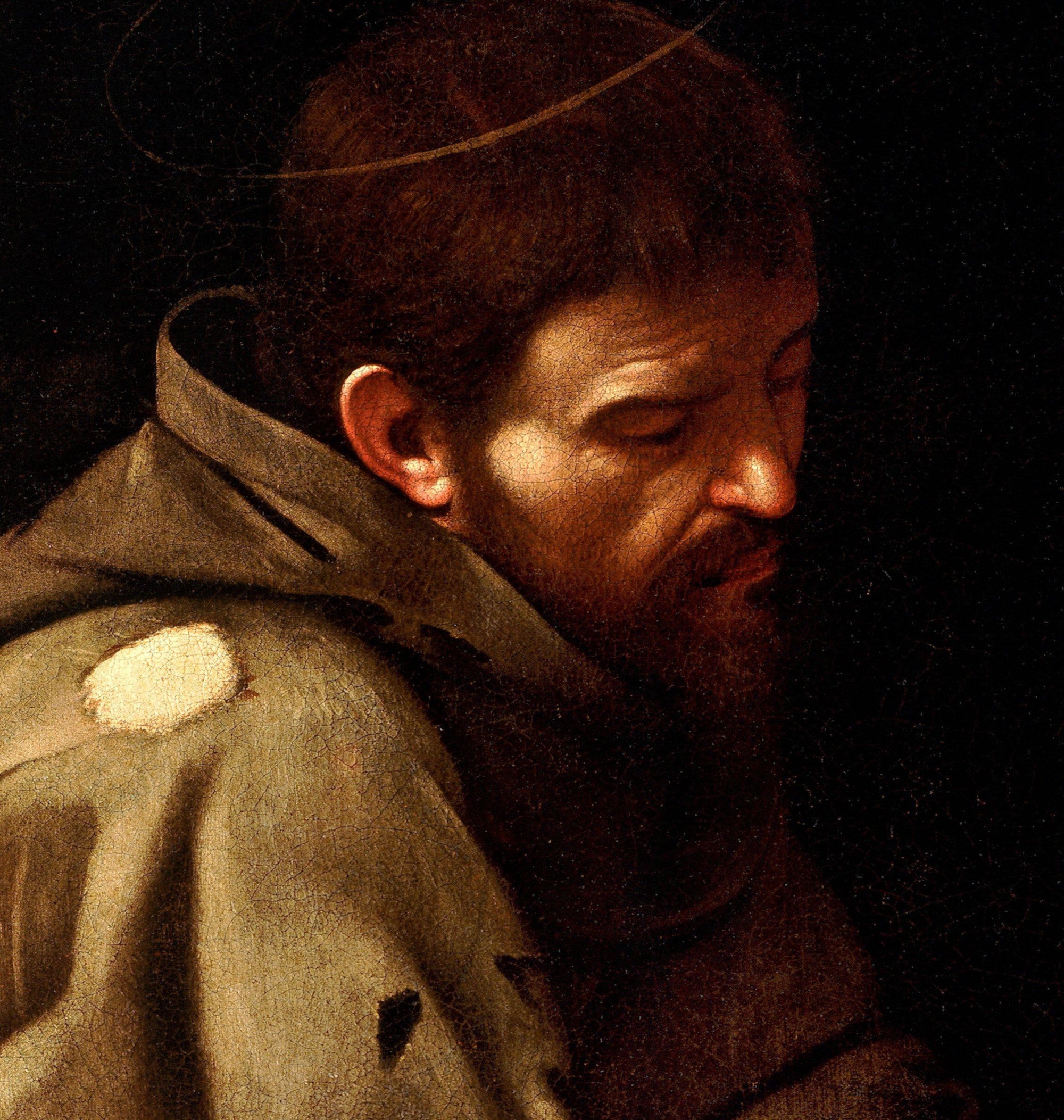 Caravaggio Baroque Fine Art Print, Saint Francis in Prayer