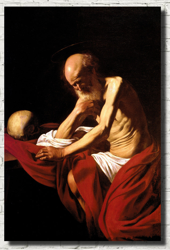 Caravaggio Baroque Fine Art Print, Saint Jerome penitent