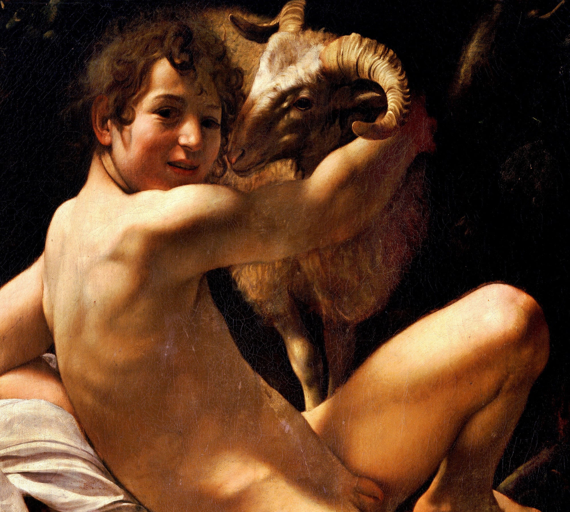 Caravaggio Baroque Fine Art Print, Saint John the Baptist (Youth with a Ram)