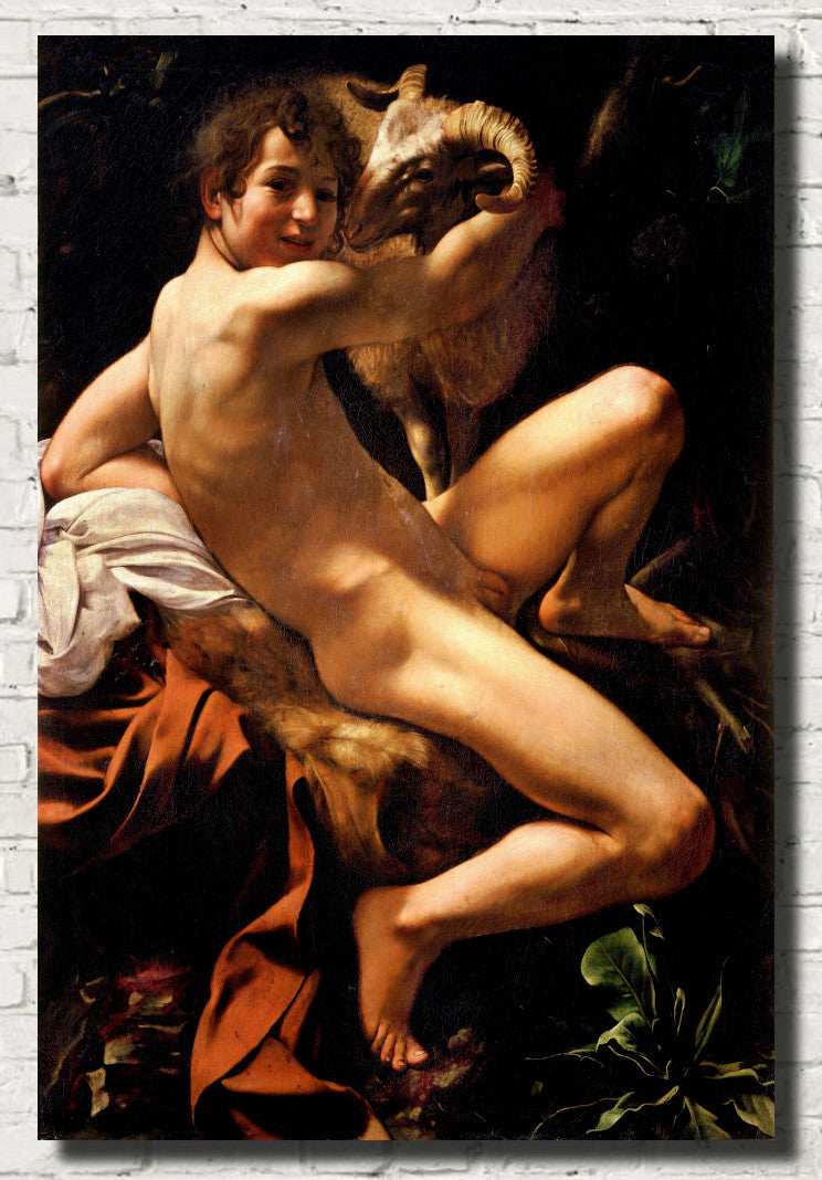 Caravaggio Baroque Fine Art Print, Saint John the Baptist (Youth with a Ram)