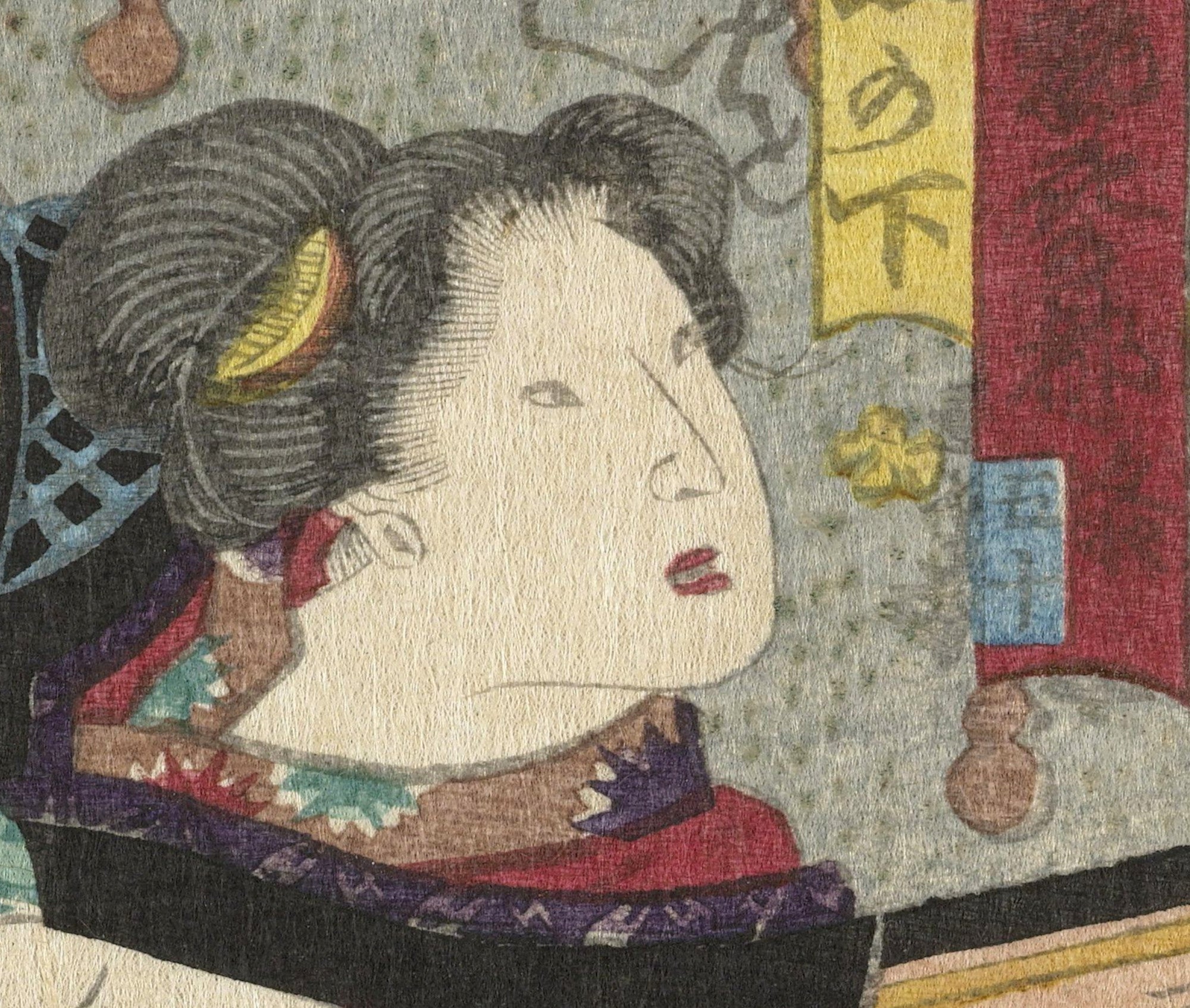 Utagawa Kunisada, Japanese Shunga Art Print : Sakanoshita, The erotic road to the capital
