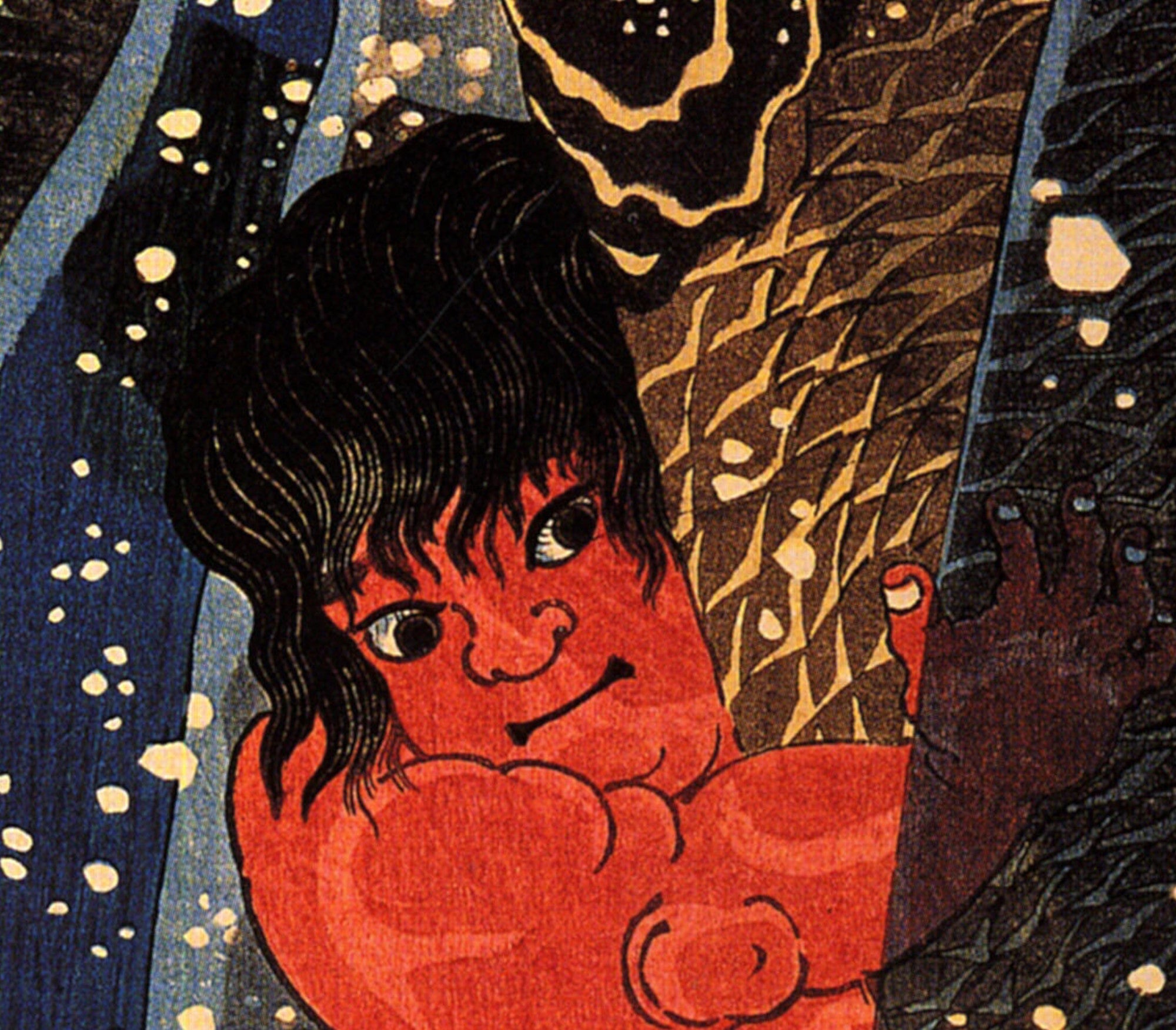 Utagawa Kuniyoshi, Japanese Fine Art Print, Sakata Kaidomaru struggling with a huge carp under a waterfall
