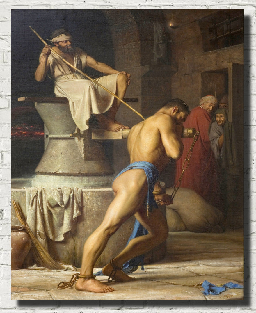 Carl Bloch Fine Art Print, Samson and the Philistines