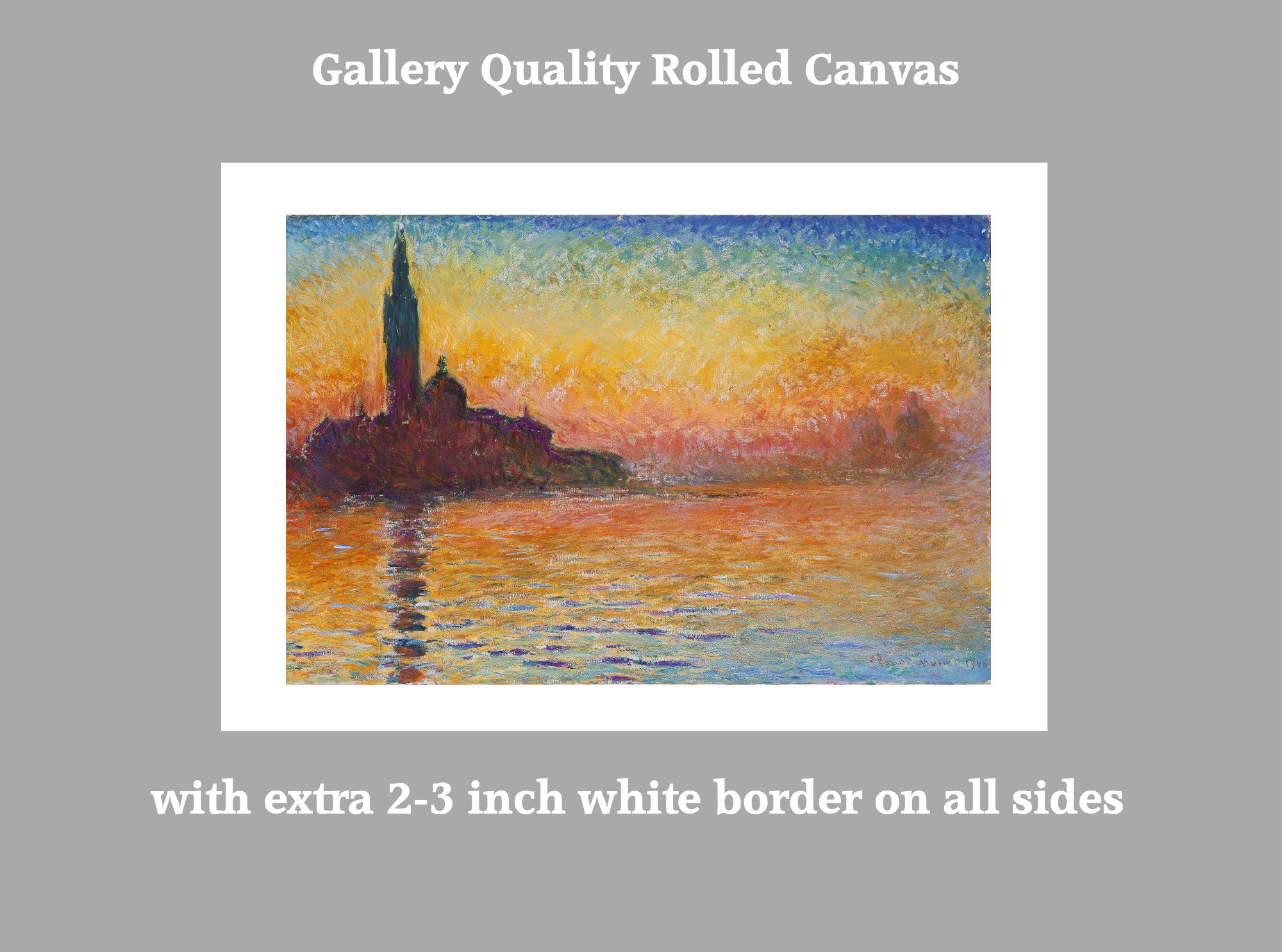 Claude Monet, San Giorgio Maggiore at Dusk, Gallery Quality Canvas Reproduction