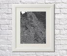 San Jose City Street Map Print Feature Wall Art Poster