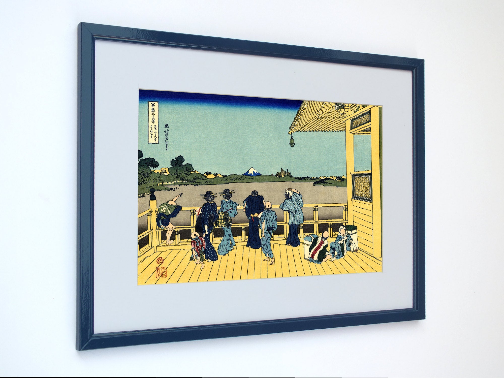 36 Views of Mount Fuji, Sazai hall Temple of Five Hundred Rakan, Katsushika Hokusai, Japanese Print