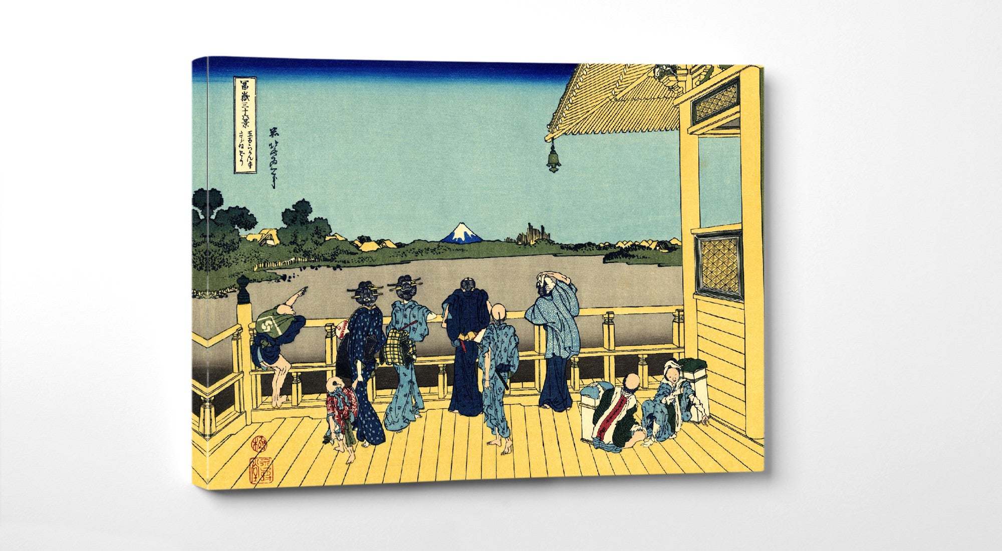 36 Views of Mount Fuji, Sazai hall Temple of Five Hundred Rakan, Katsushika Hokusai, Japanese Print