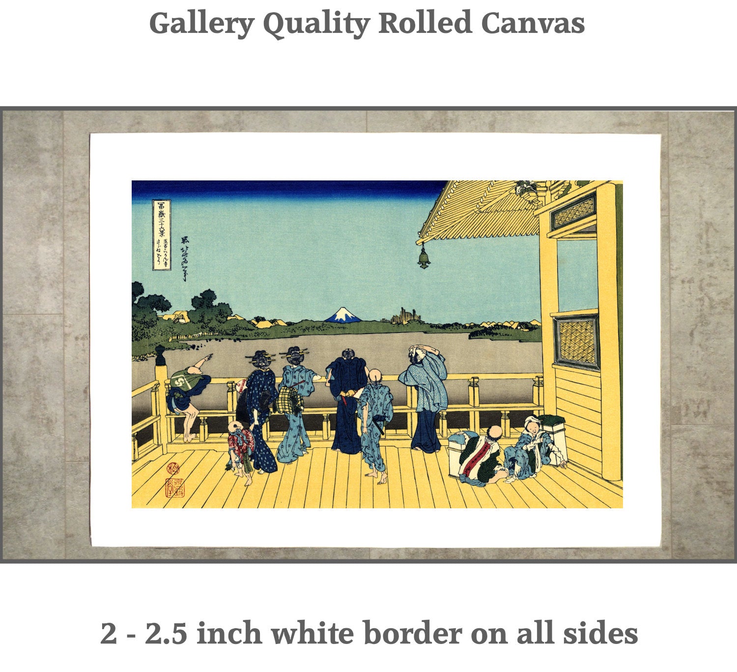 36 Views of Mount Fuji, Sazai hall Temple of Five Hundred Rakan, Katsushika Hokusai, Japanese Print