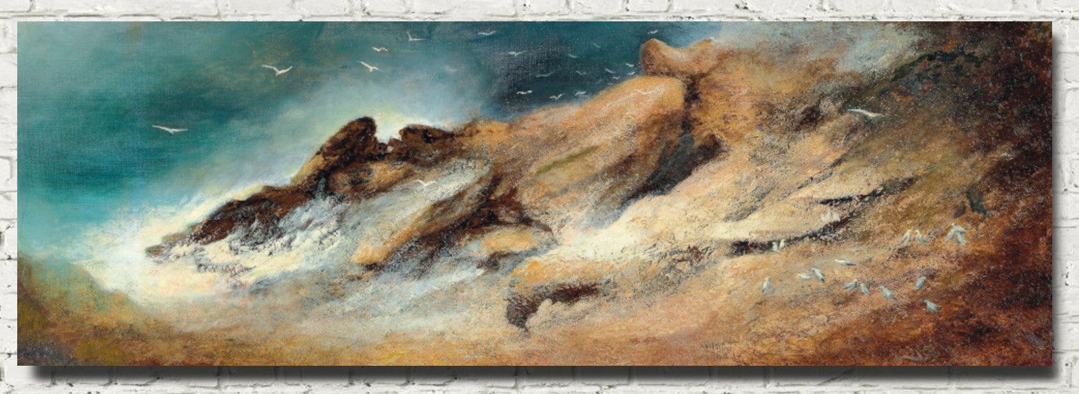 Karl Wilhelm Diefenbach Fine Art Print, Seagulls in a stormy bay