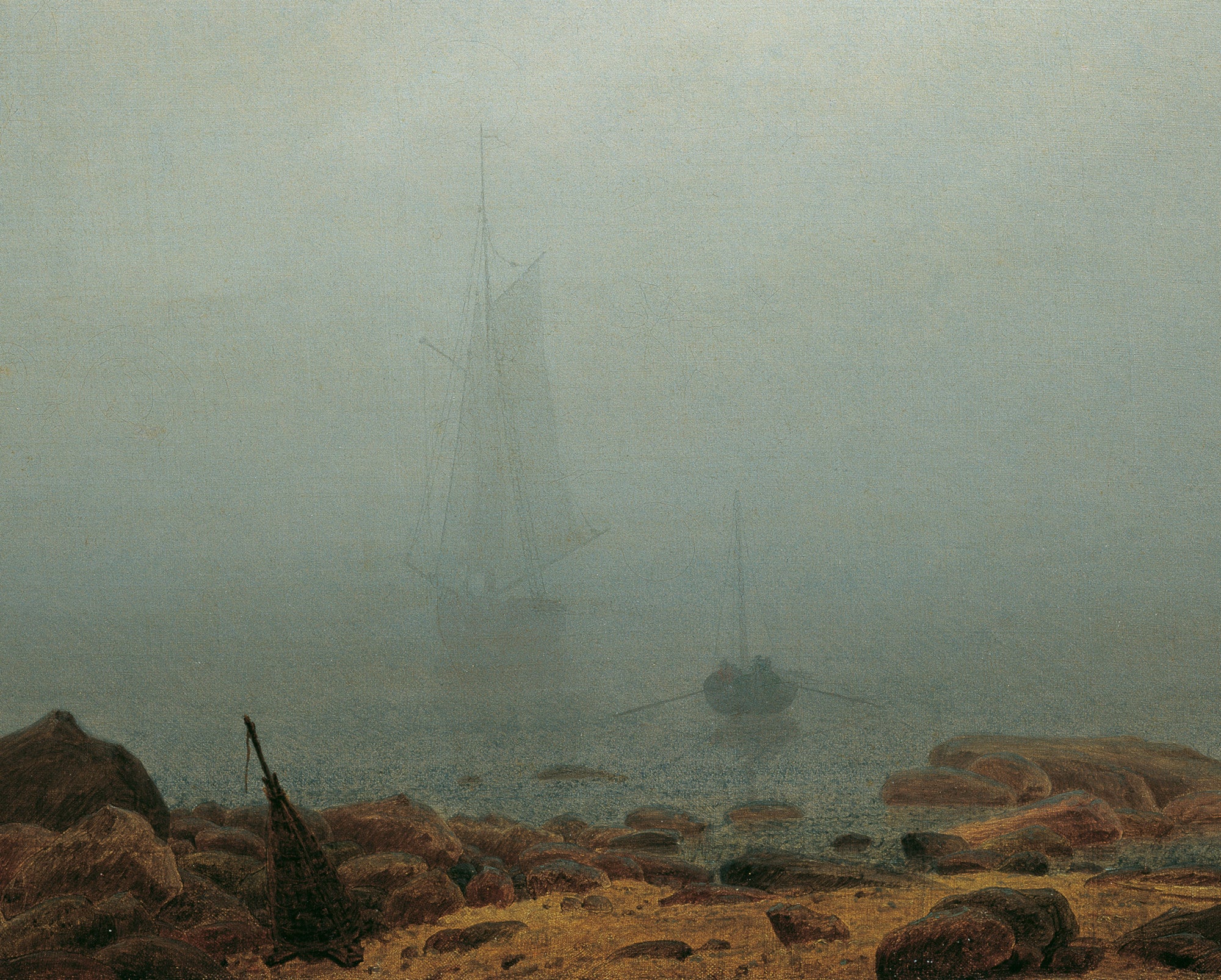 Caspar David Friedrich Fine Art Print, Seashore in the Fog
